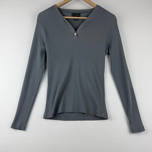 Vintage Bit & Bridle Ribbed Long Sleeve Henley – Made in Korea, Size M - Picture 1 of 5
